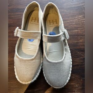 NWT HAUTE HIPPIE Cecily Mary Jane Ballet Flats Shoes Oatmeal Buckle  7.5